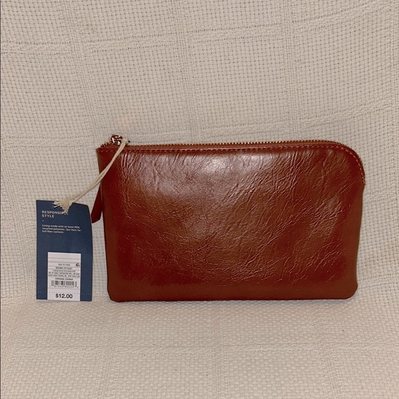 UNIVERSAL THREAD Brown Leather Pouch - Picture 1 of 4